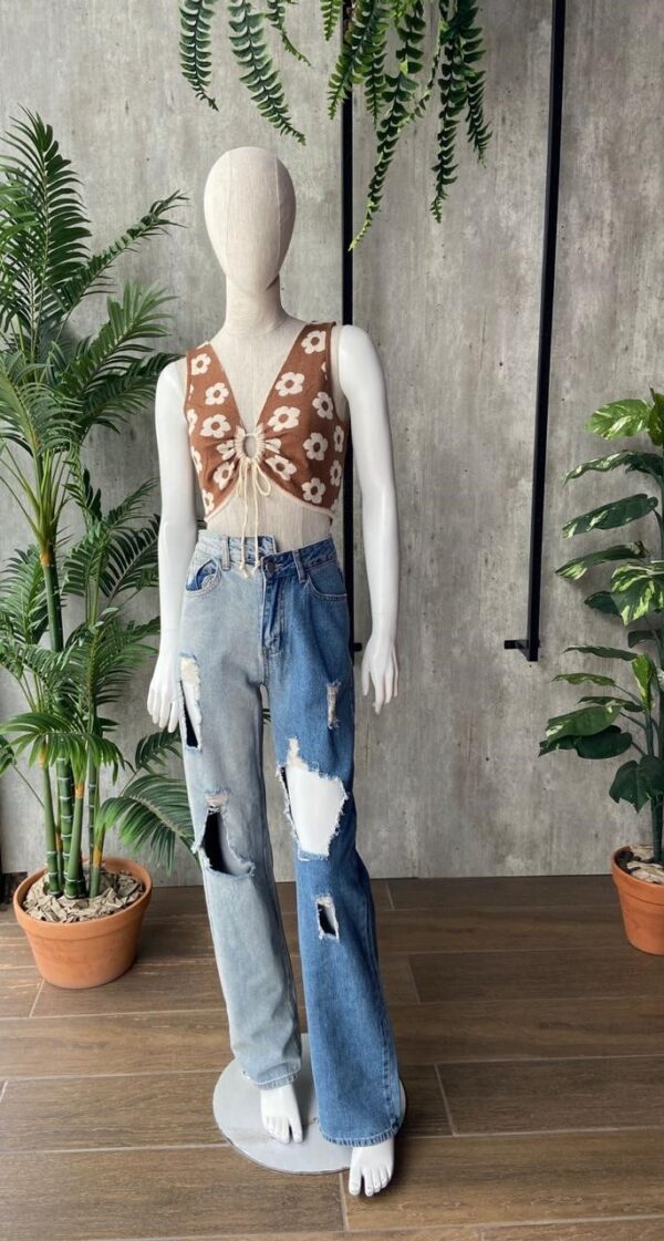 Top Delantero Ajustable Print Flores - Imagen 3